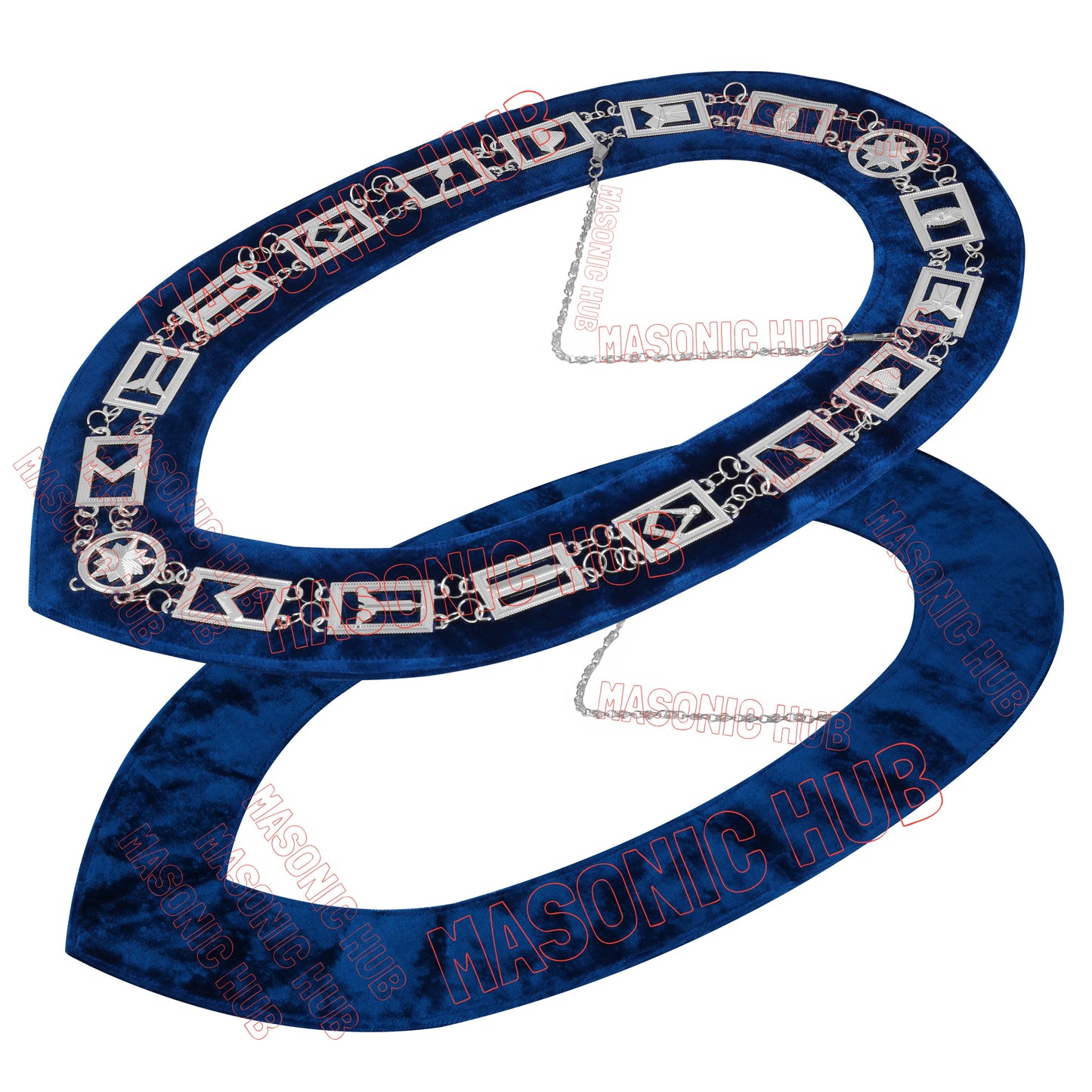 Masonic Blue Lodge Handmade Senior Warden Lambskin Apron with Chain Collar+Jewel