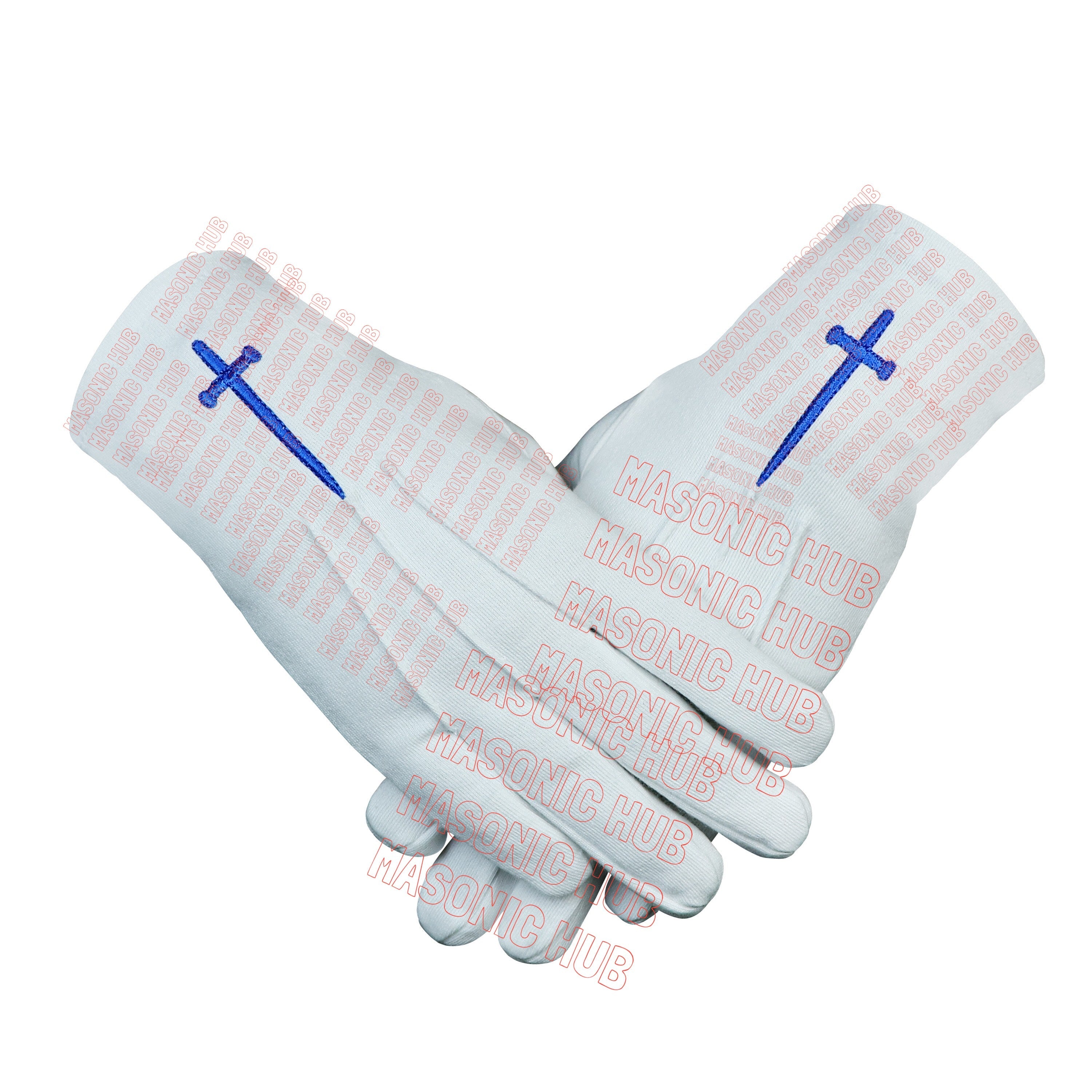 Masonic Blue Lodge Tyler Apron Set – Includes Chain Collar & Cotton Gloves Masonic Hub