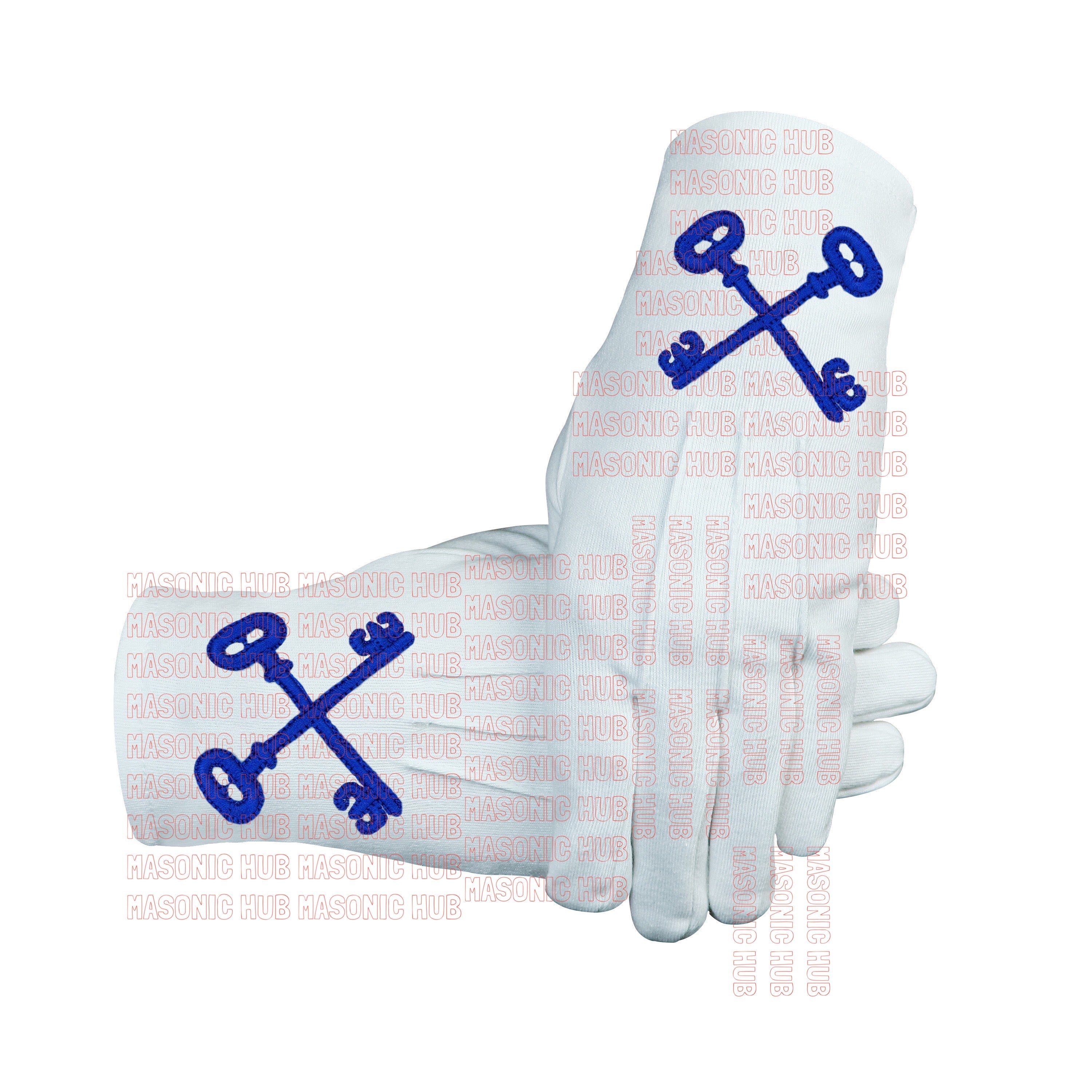 Masonic TREASURER Apron With Chain Collar & Gloves - Blue Lodge Officer Regalia Masonic Hub