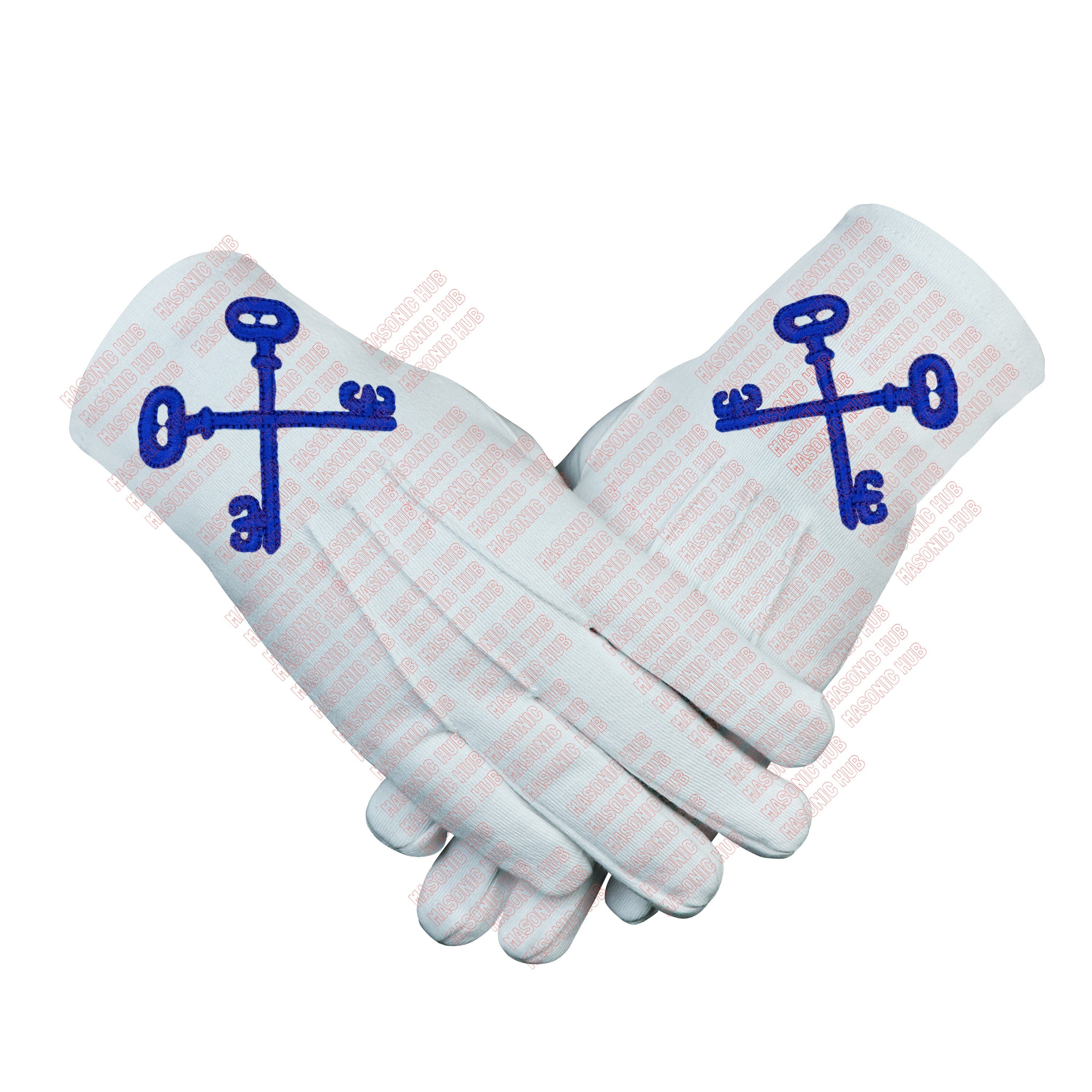 Masonic TREASURER Apron With Chain Collar & Gloves - Blue Lodge Officer Regalia Masonic Hub