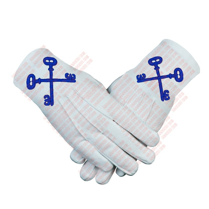 Masonic TREASURER Apron With Chain Collar & Gloves - Blue Lodge Officer Regalia