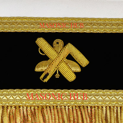 The California Past Master's Masonic Sheep Leather Apron – Gold Bullion Embroidery
