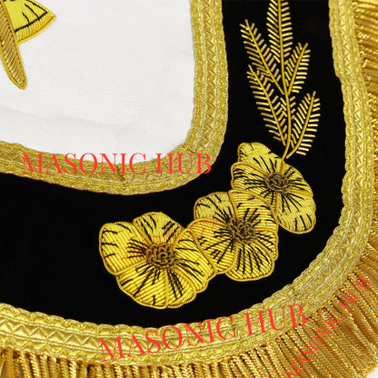 The California Past Master's Masonic Sheep Leather Apron – Gold Bullion Embroidery