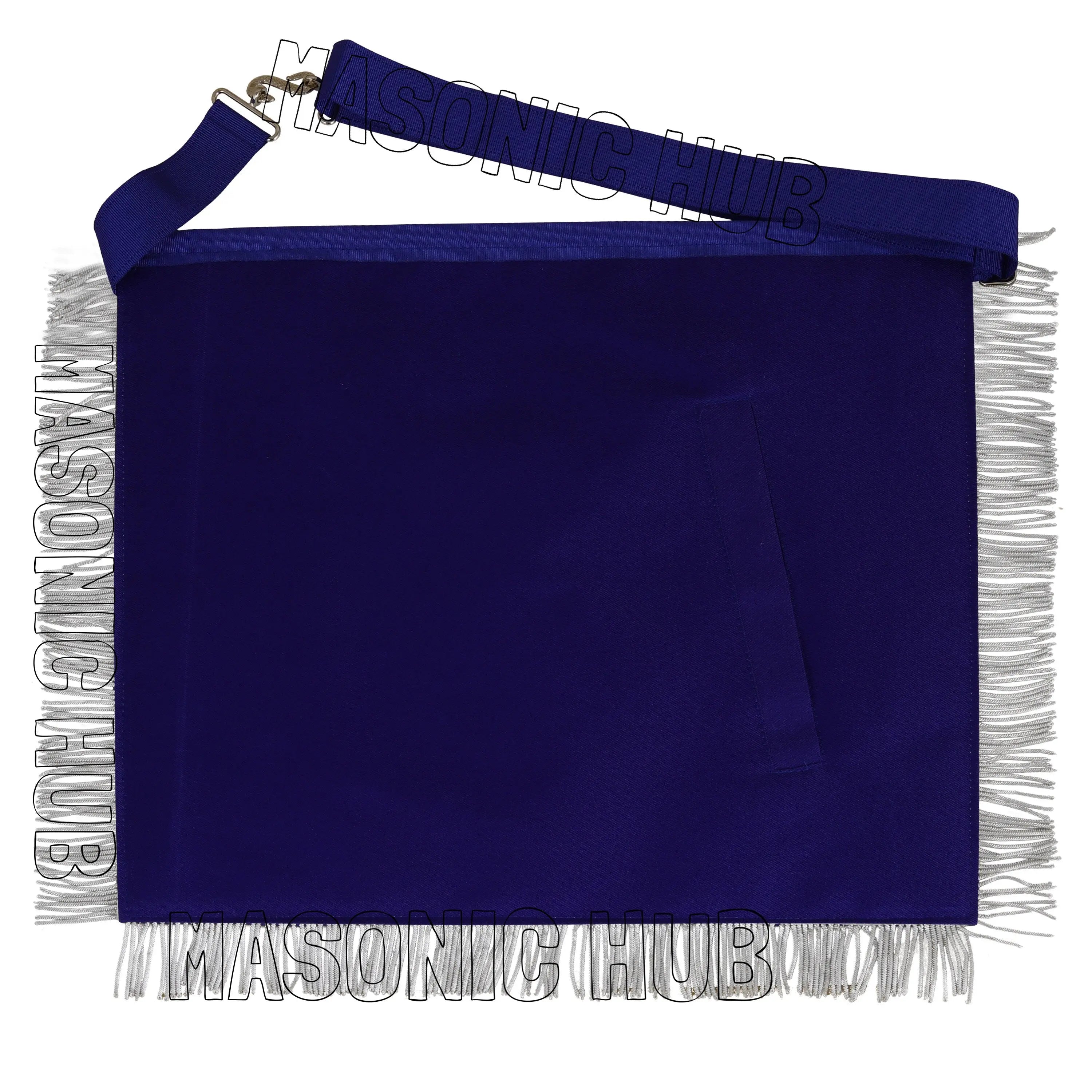 Masonic Blue Past Master 100% Lambskin Apron – Handcrafted with Silver Bullion Embroidery Masonic Hub