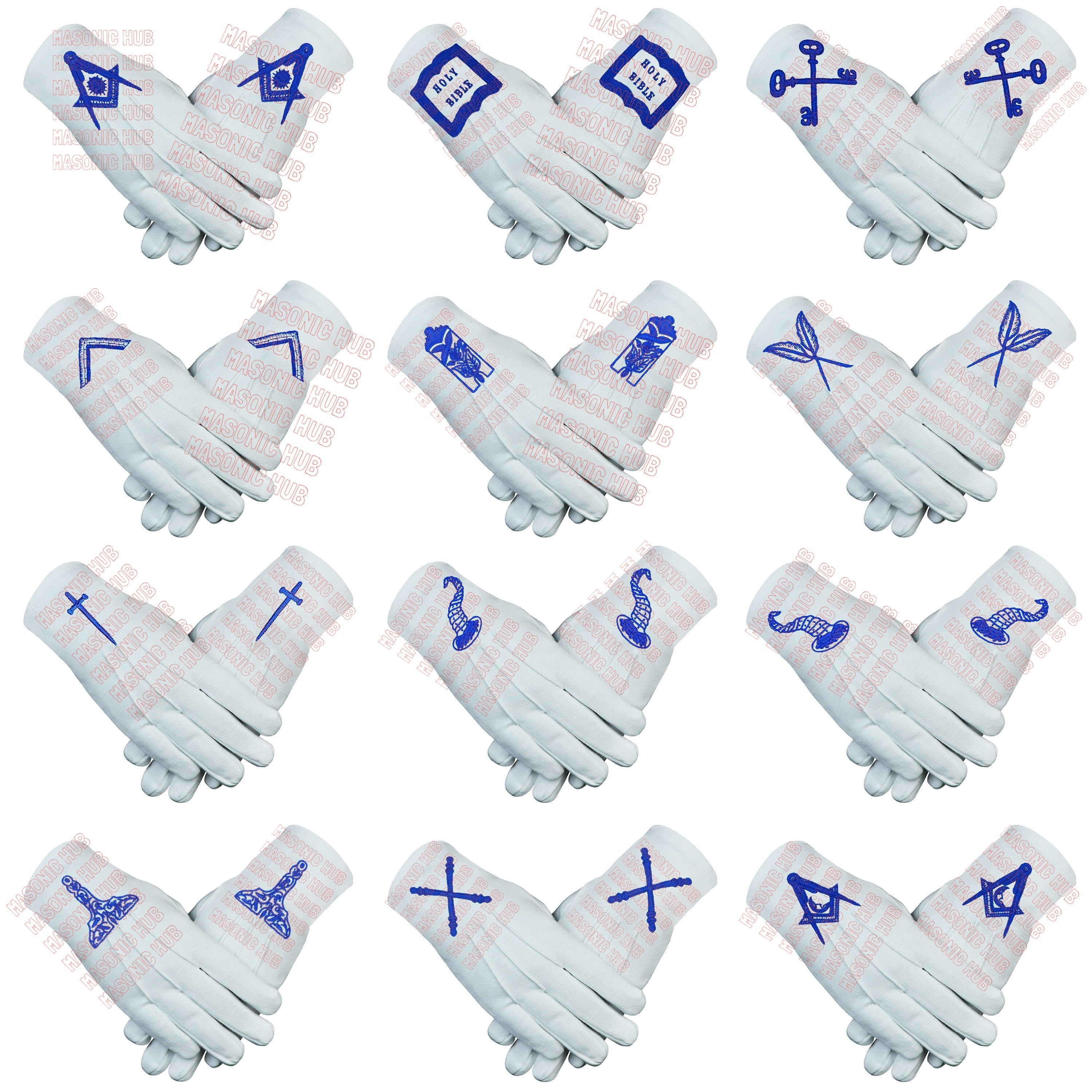 Masonic Blue Lodge Officer Apron Set – 12-Piece Regalia Collection Masonic Hub