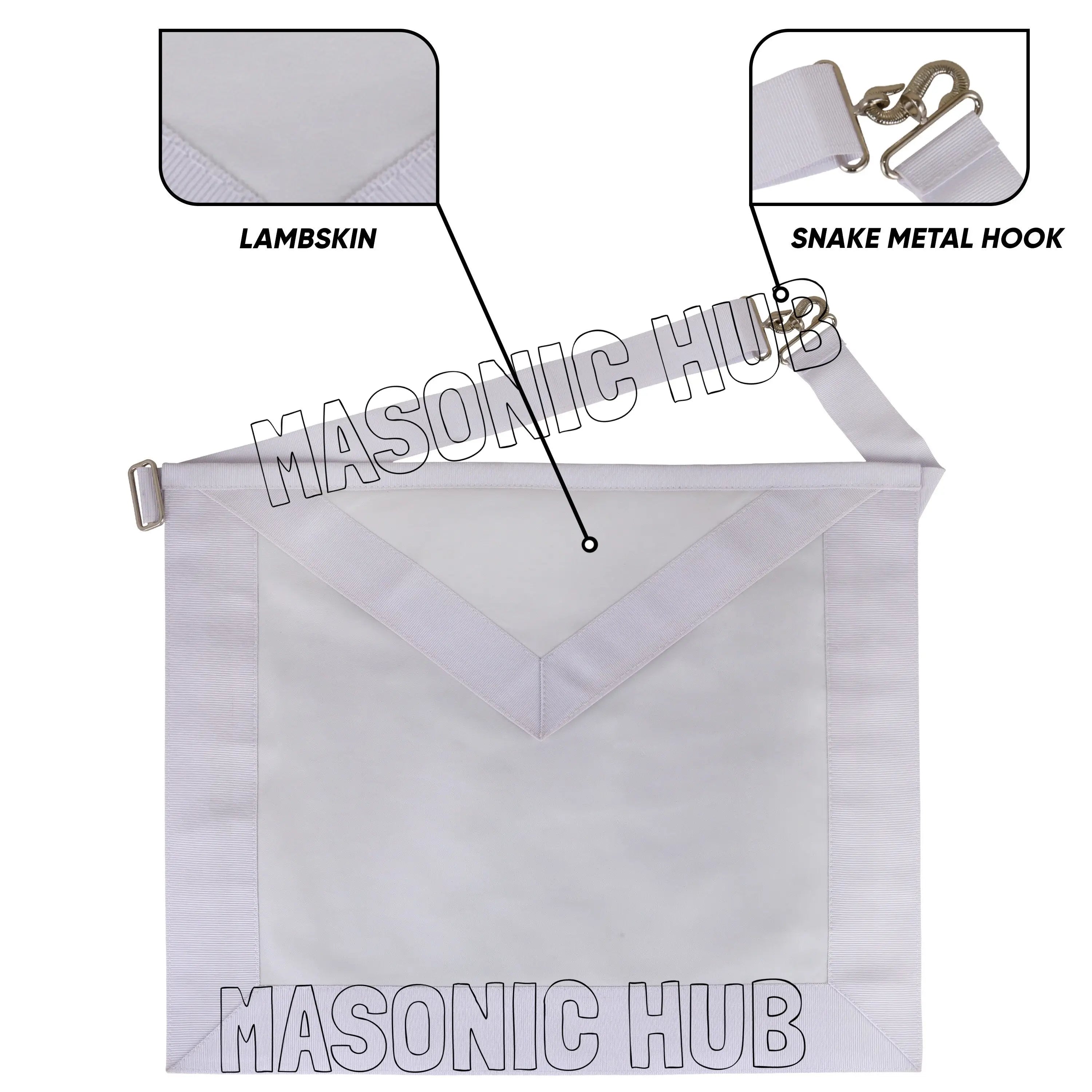 Masonic Candidate / Entered Apprentice Apron – All White Masonic Hub