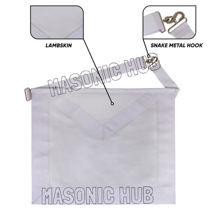 Masonic Candidate / Entered Apprentice Apron – All White