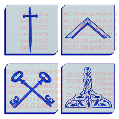 Masonic Blue Lodge Officer Apron Set – 12-Piece Regalia Collection