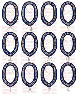 Masonic Blue Lodge Officer Apron Set – 12-Piece Regalia Collection Masonic Hub