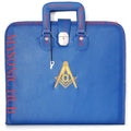 Masonic Hand-Embroidered Square &amp; Compass Apron Case with Handle – Blue Masonic Hub