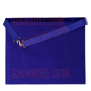 Past Master with Embroidered Border Masonic 100% Lambskin Apron -[Blue & White] Masonic Hub