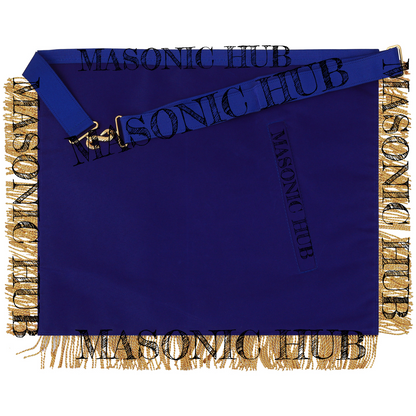 Masonic Master Mason Lambskin Apron with All-Seeing Eye Emblem Gold Mylar Fringe
