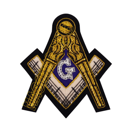 MASONIC MASTER MASON EMBLEM BULLION BADGE HAND EMBROIDERED